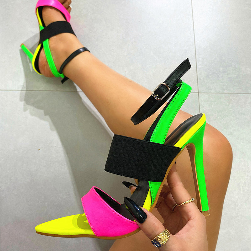 Women's Fashion Colorblock High Heels