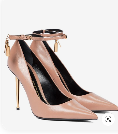 Pointed Padlock Gold Heel Fashion Catwalk High Heels