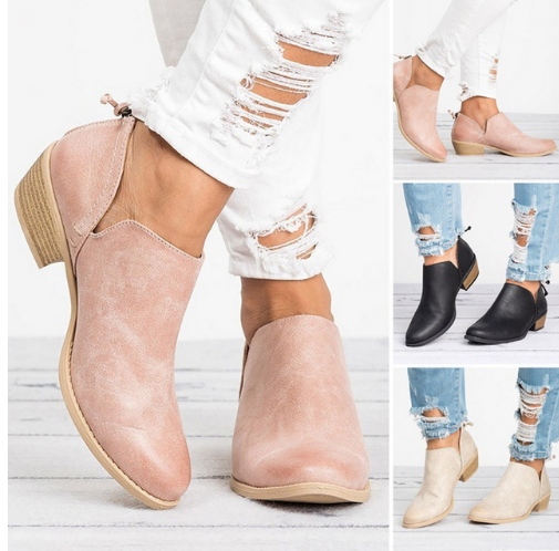 Retro High Heel Ankle Boots