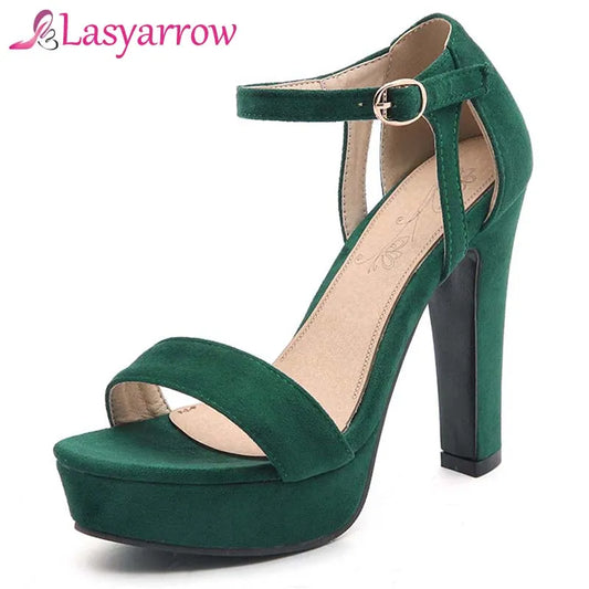 Lasyarrow Thick Heels Sandals 2018 Summer Platform Sandals for Women Big Size Shoes High Heels Sandals Casual Sandalia Feminina