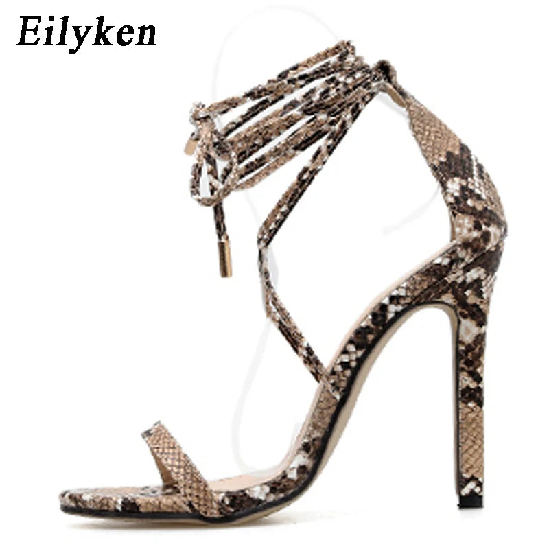 Serpentine Ankle Lace-Up Sandals