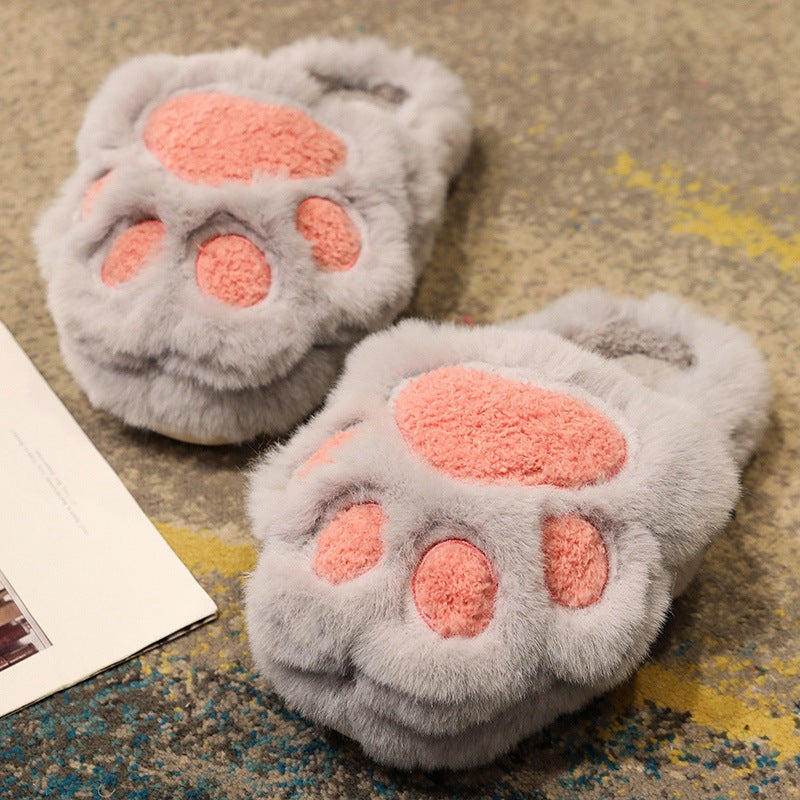 Cute Cat Claw Cotton Slippers