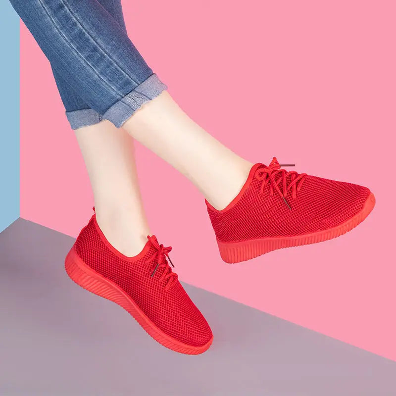 Tenis Feminino 2023 Gym Sports Red Shoes for Women Air Mesh Casual Shoes Zapatillas Mujer Women Breathable Sneakers Basket Femme