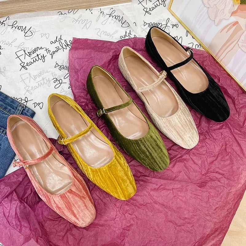 Velvet Ballet Flats