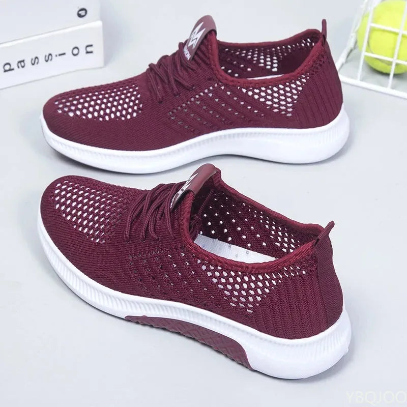 Women Flat Casual Shoes Fashion Breathable Mesh Vulcanized Shoes Women Sneakers Summer Ladies Boat Shoe Zapatos Para Mujer