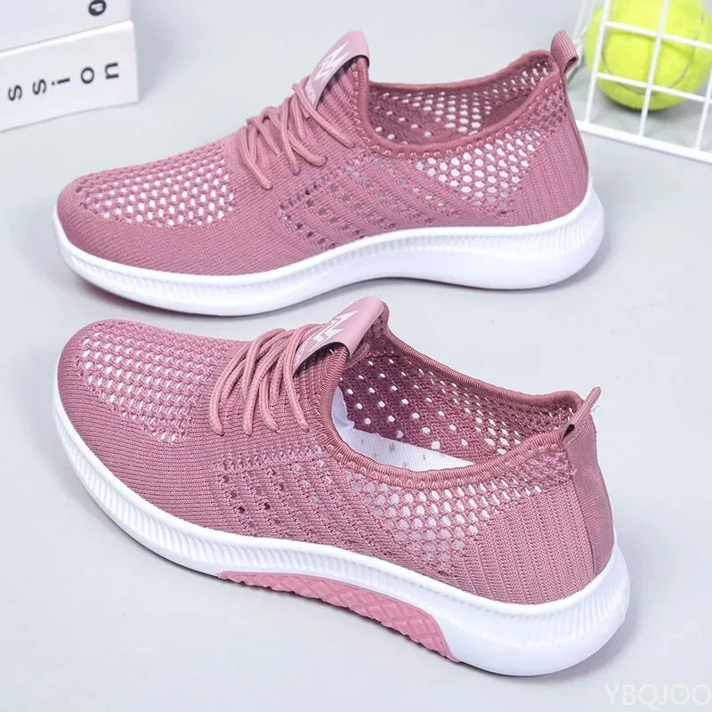 Women Flat Casual Shoes Fashion Breathable Mesh Vulcanized Shoes Women Sneakers Summer Ladies Boat Shoe Zapatos Para Mujer